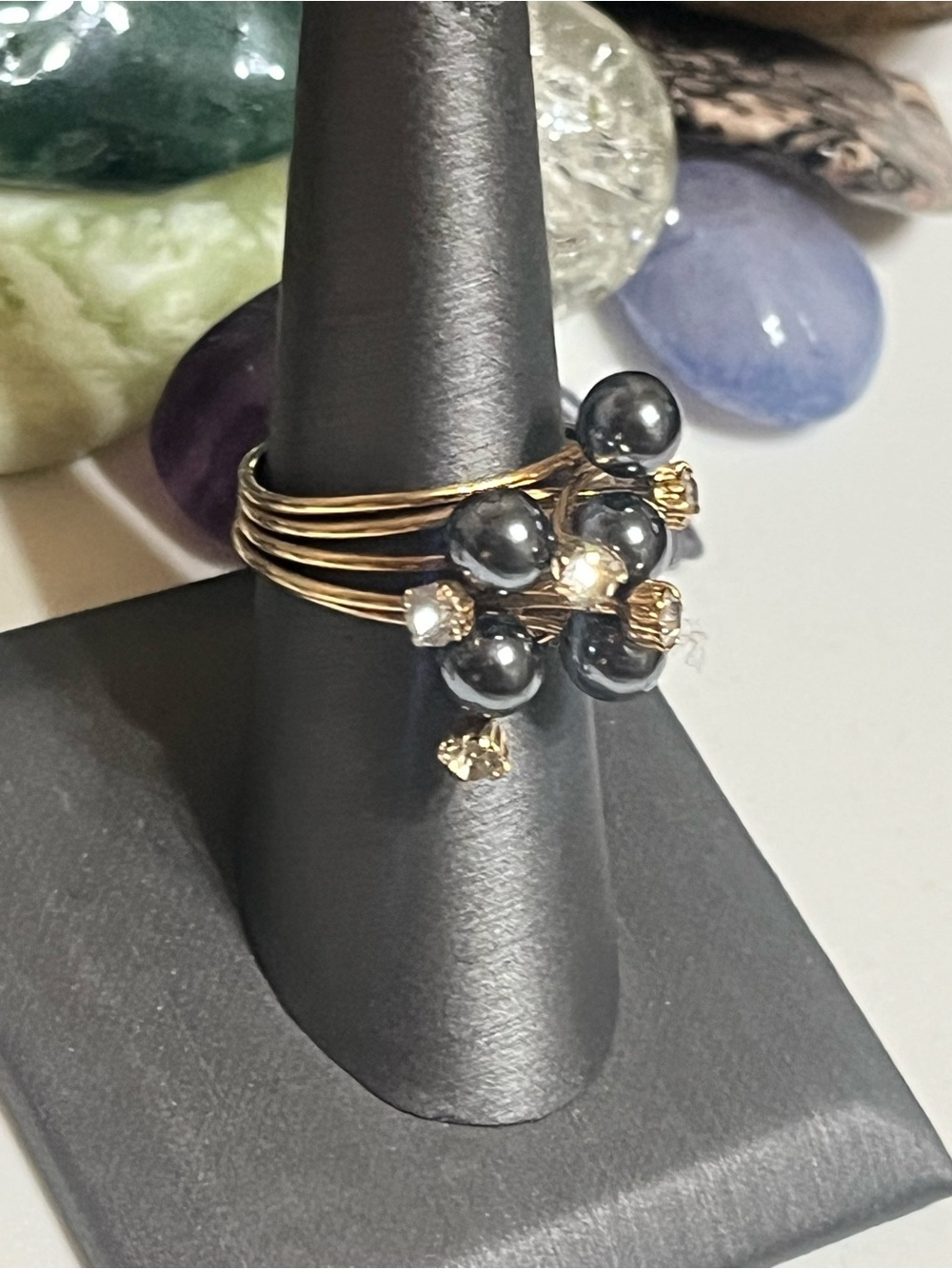 Pearl Rhinestone Ring - Picture 3 of 10